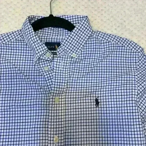 Blue Ralph Lauren dress shirt boys sz L wedding guest church dress shirt dressy - Picture 3 of 8